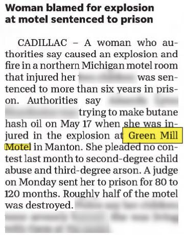 Green Mill Motel - Nov 2017 Article On Blast (newer photo)